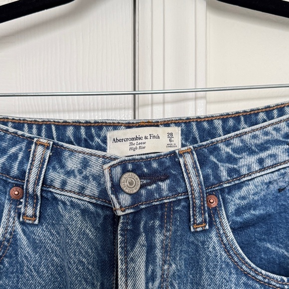 abercrombie and fitch the loose high rise curve love marble blue - Picture 3 of 4